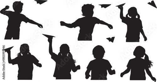 Children Flying Paper Airplanes