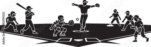 Kids Playing Baseball and Softball