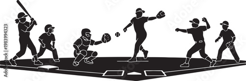 Kids Playing Baseball and Softball