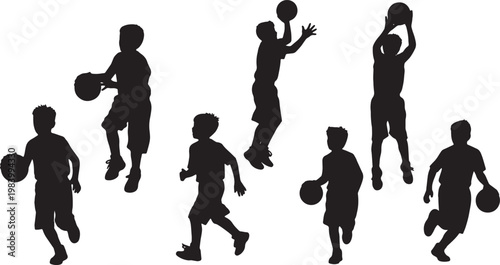 Children Playing Basketball Sport