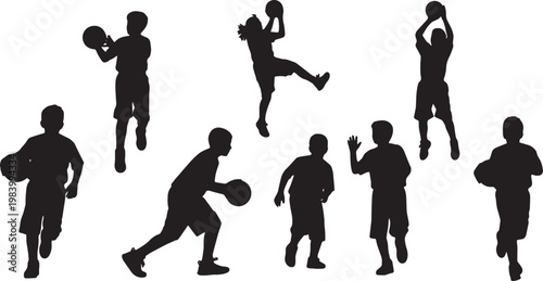 Children Playing Basketball Sport