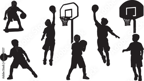 Children Playing Basketball Sport
