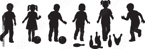Kids Playing Toy Bowling Game