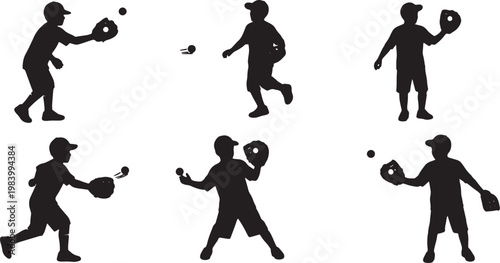Children Playing Catch with Ball and Glove