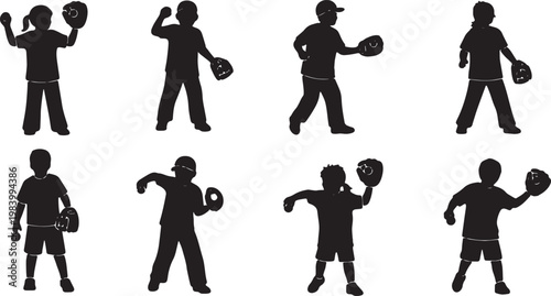 Children Playing Catch with Ball and Glove