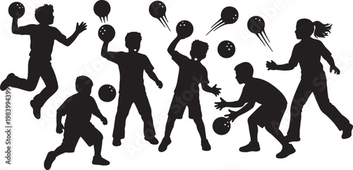Children Playing Dodgeball Game