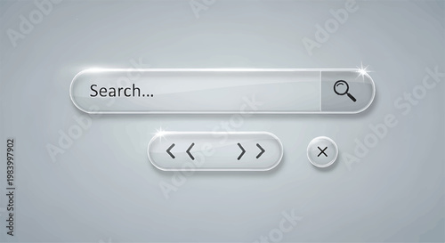 Modern search bar with navigation buttons vector illustration, navigation