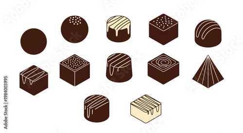 Assorted chocolate candies and truffles.