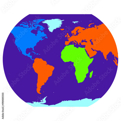 Colorful illustration of the world map.