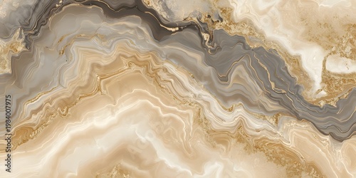 Abstract marble texture in warm earthy tones with flowing lines and intricate patterns, a sophisticated natural stone surface with a unique geological formation ideal for interior design elements