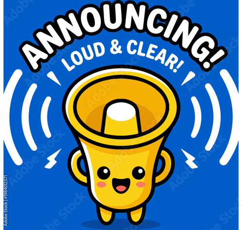Announcing Loud and Clear - A Cheerful Cartoon Megaphone.