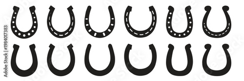 Horseshoe icon. Good luck and fortune symbols. Equestrian and horse graphic design. Horseshoe icon set. horseshoe Vector Design Icon Style. Horseshoe icon set. Luck symbol. Vector
