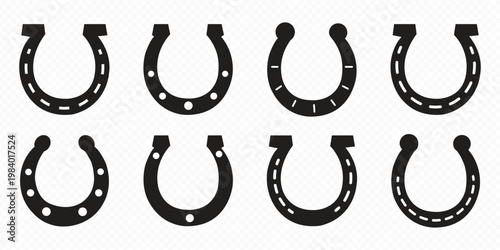 Horseshoe icon. Good luck and fortune symbols. Equestrian and horse graphic design. Horseshoe icon set. horseshoe Vector Design Icon Style. Horseshoe icon set. Luck symbol. Vector