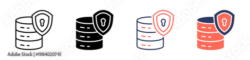 data protection icon set multiple style collection