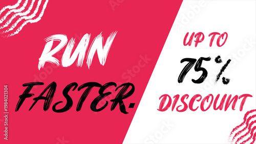 High energy retail advertisement template with percentage off and wavy patterns