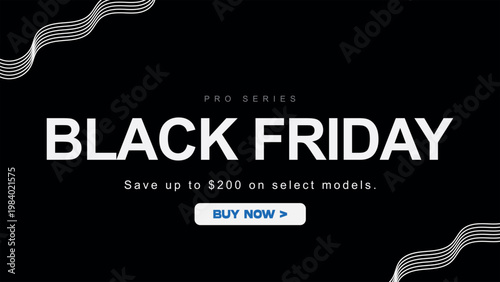 Minimalist dark theme seasonal advertisement template with wavy patterns