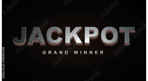 Luxury big win advertisement template featuring grand winner lettering