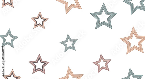 Colorful stars on white background.