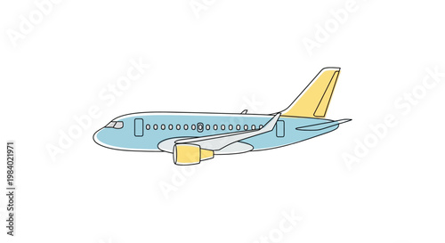 Airplane flying through clear blue sky.