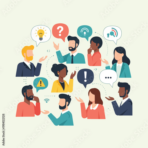 Diverse Group of People Communicating.