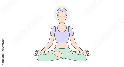 Woman in yoga pose meditation.