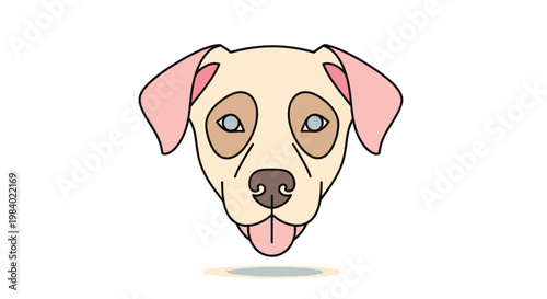 Cartoon dog head with tongue out.