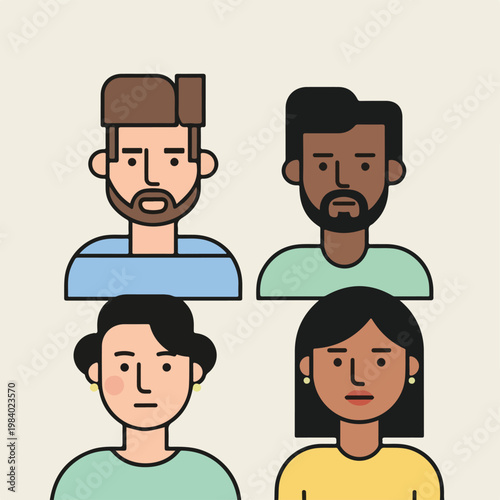 Diverse group of people faces.