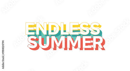 Vibrant summer text, colorful typography, Endless Summer phrase, gradient effect