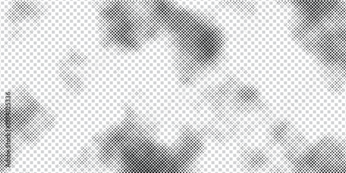 minimalist basic halftone dots effect in black and white color with simple layout, soft dot transitions and clean negative space, vector