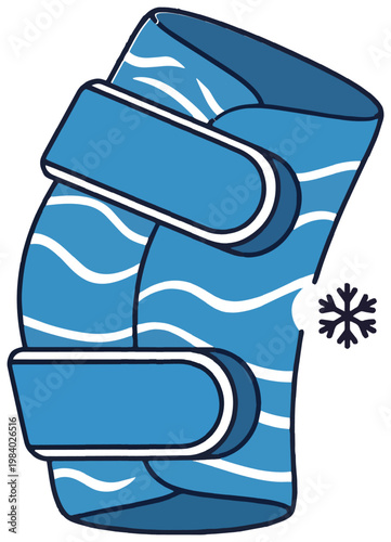 Cryotherapy cold wrap icon—ice therapy, cold treatment, and pain relief concept illustration.