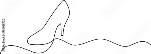 WebMinimalist High Heel Shoe Line Drawing