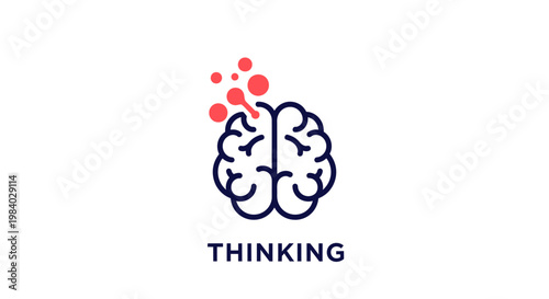 Brain Thinking Concept Icon Design.