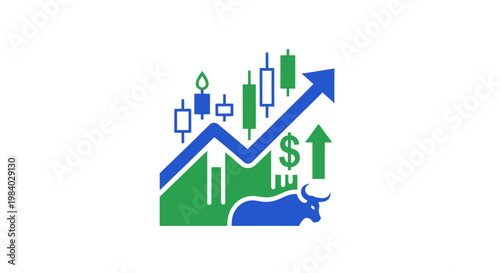 Bull Market Graph with Dollar Sign.