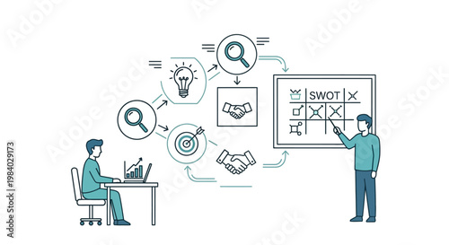 Businessman explaining strategy to colleague.