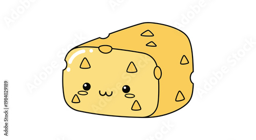 Cartoon bread with smiling face.