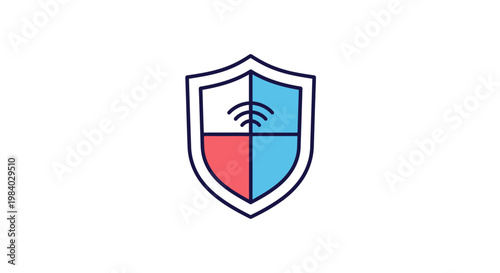 Colorful shield with wifi symbol. Free Download Colorful shield with wifi symbol. - GFXLoad