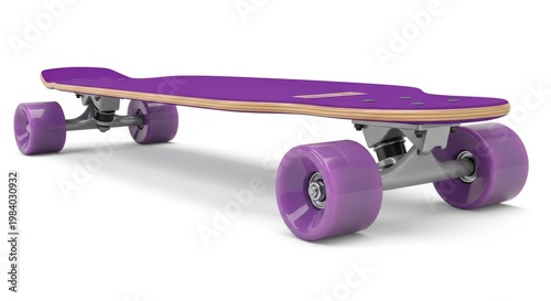 Vibrant purple longboard skateboard on a smooth surface