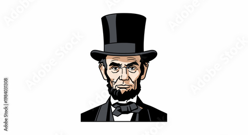 Illustration of Abraham Lincoln Portrait.