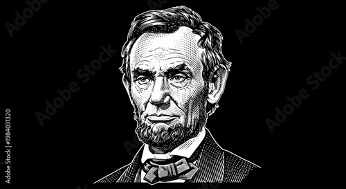 Portrait of Abraham Lincoln American President.