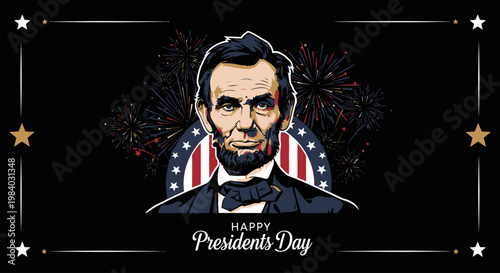 Portrait of Abraham Lincoln American President.