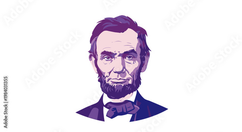 Portrait of Abraham Lincoln American President.