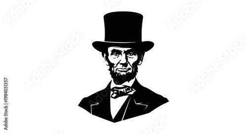 Black and white Abraham Lincoln portrait.