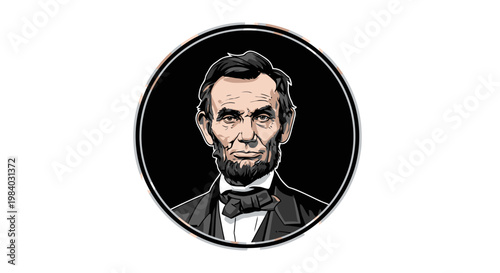 Portrait of Abraham Lincoln illustration.