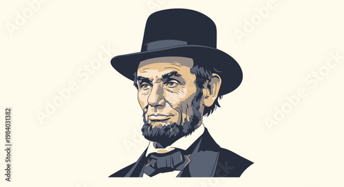 Illustration of Abraham Lincoln Portrait.