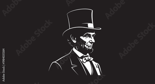 Abraham Lincoln American President Portrait.