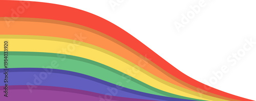 Vibrant Layered Rainbow Wavy Border Frame Illustration, Colorful Love Symbol for LGBTQ Equality and Diversity, Isolated Flat Graphic 