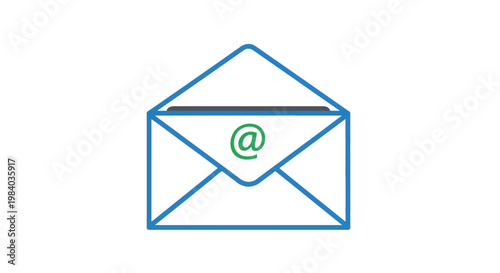 Envelope with at sign symbol.