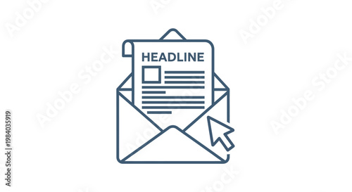 Email envelope with newspaper headline.