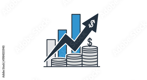Financial growth with money and chart.