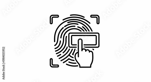Fingerprint scan authentication security technology.